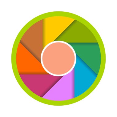 Renkli daire, yeşil, mavi, mor, sarı turuncu, logo, Infographic, vektör çizim