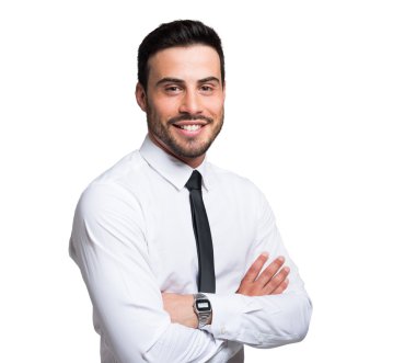 gülümseyen genç işadamı