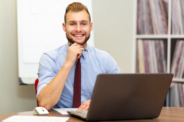 Schöner Geschäftsmann im Amt — Stockfoto