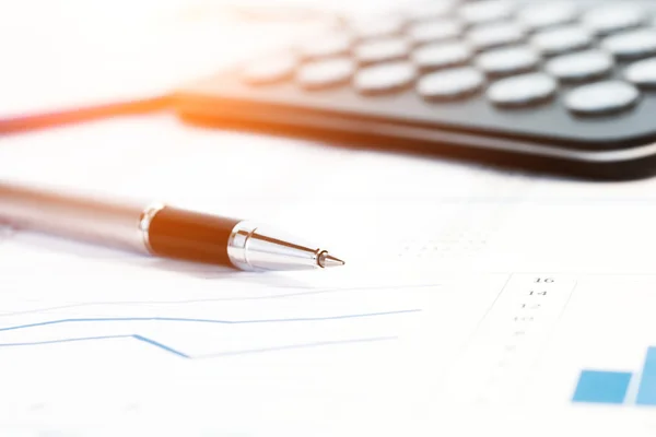 Pen on business documents — Stock fotografie