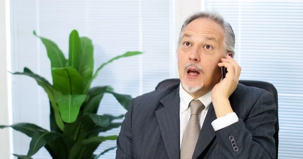 Mature businessman having call — ストック写真