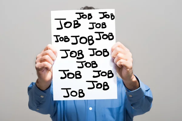 Man showing paper — Stock Photo, Image