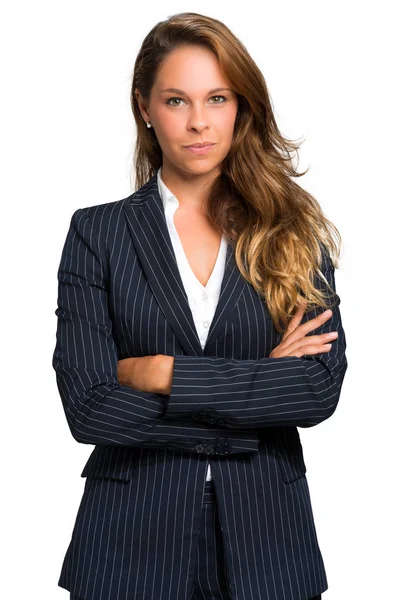 Empresária retrato isolado em branco — Fotografia de Stock