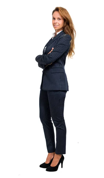 Joven mujer de negocios en blanco —  Fotos de Stock