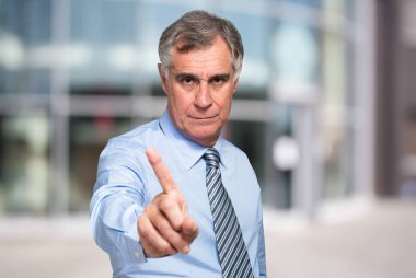 Businessman showing no sign clipart