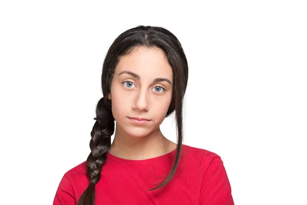 Adolescente isolado em branco — Fotografia de Stock