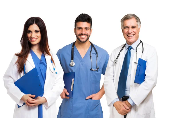 Retrato de tres trabajadores médicos — Foto de Stock