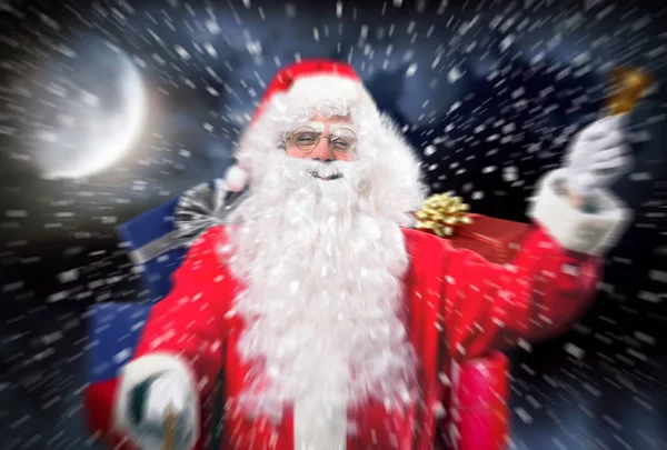 Santa Claus wysyłkę prezentów — Zdjęcie stockowe