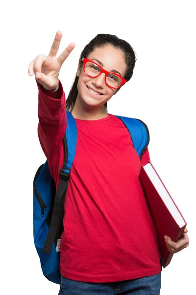 Lachende student meisje — Stockfoto