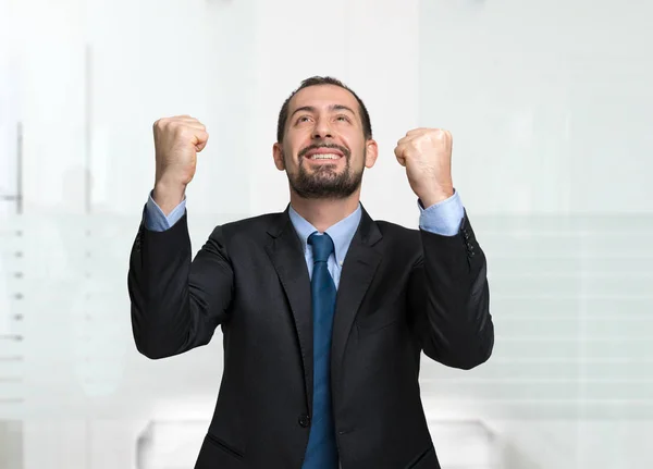 Homem de negócios muito feliz — Fotografia de Stock