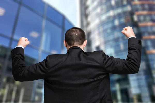 Employee in front of office — Stock Photo, Image