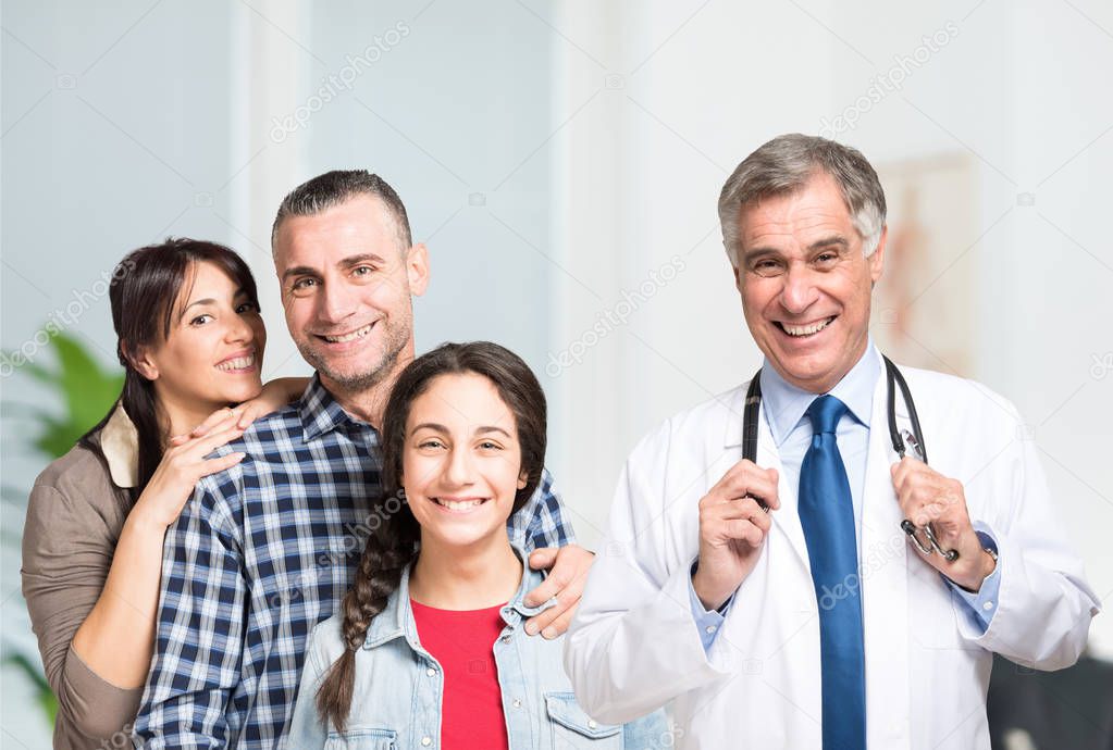 doctor and an happy family