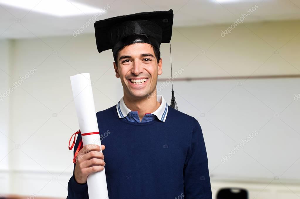 happy graduating student