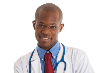 Gülümseyen siyah doktor portre