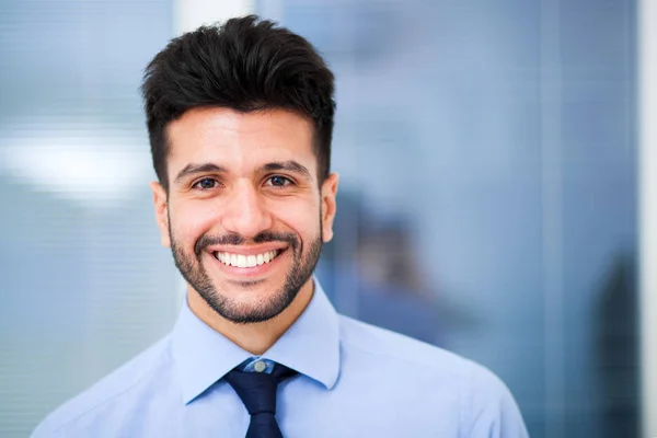 Schöner Geschäftsmann im Büro — Stockfoto