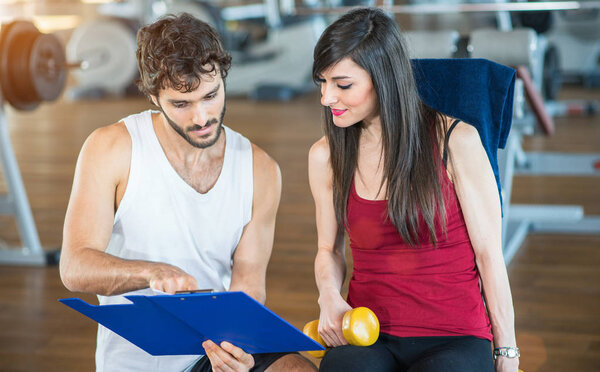 Woman training in a gym