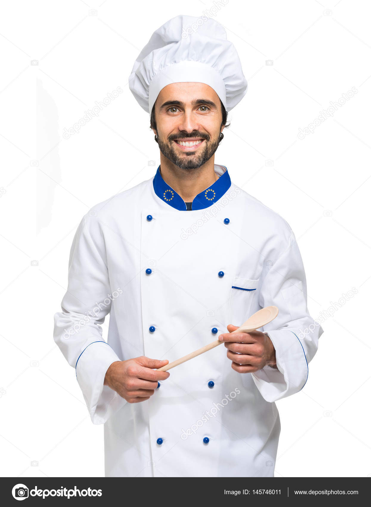 Master chef standing with spoon — Stock Photo © minervastock 145746011