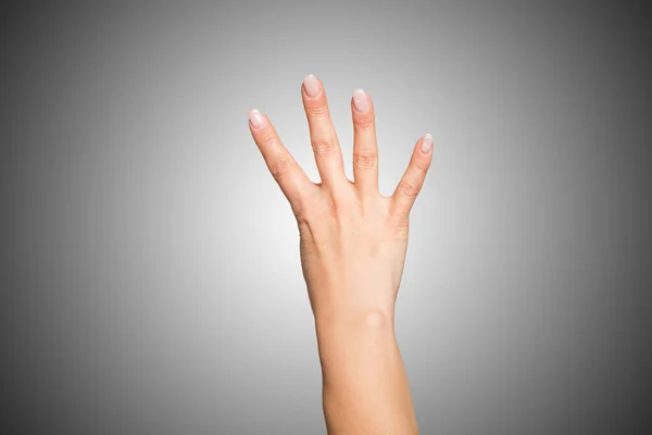 Hand doing number four — Stock Photo, Image