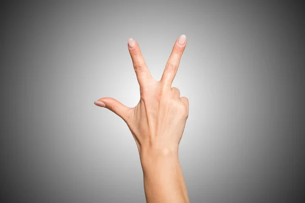 Hand doing number three — Stock Photo, Image