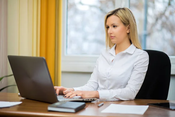 Empresaria que trabaja en la oficina — Foto de Stock