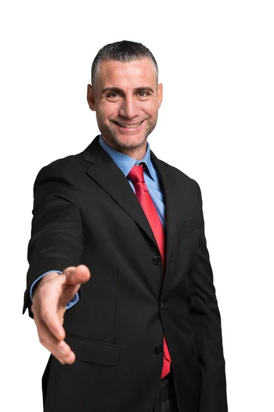 Affärsman som ger en handskakning — Stockfoto