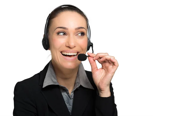 Businesswoman talking to customer — Stock Photo, Image