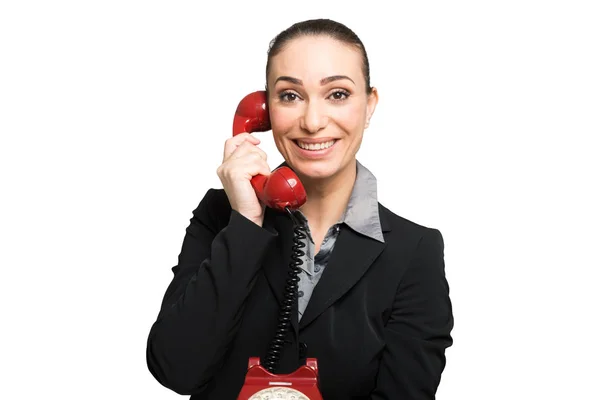 Sorrindo Empresária conversando no telefone — Fotografia de Stock