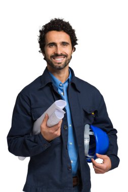 Portrait of an handsome engineer clipart