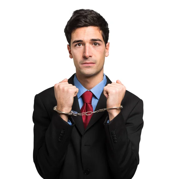 Бізнесмен носіння наручники — стокове фото