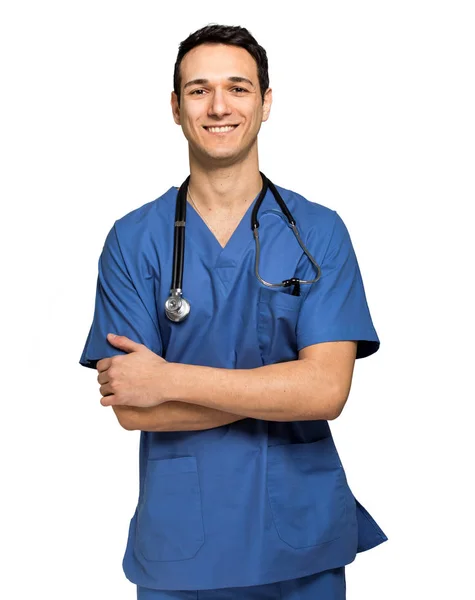 Retrato médico aislado en blanco — Foto de Stock