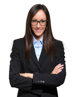 Beyaz tenli genç iş kadını