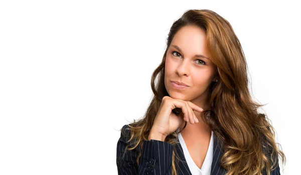 Joven mujer de negocios en blanco —  Fotos de Stock