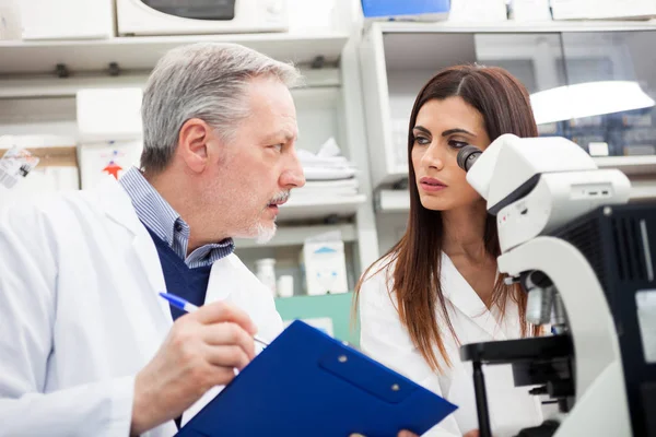 Scientists at work in medical lab — Stock Photo, Image