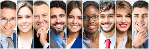 Grupo de personas enfrenta — Foto de Stock