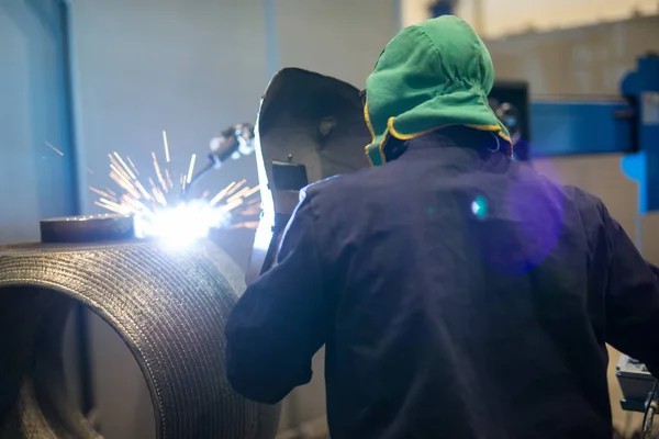 Welder working with Welding Iron — Stock Photo, Image