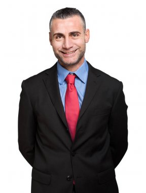 Yakışıklı iş adamının portresi. 