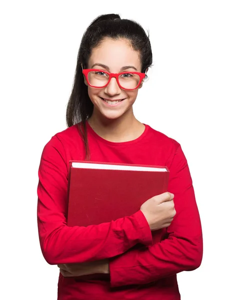 Tonåring anläggning bok — Stockfoto