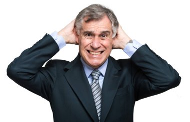 umutsuz işadamı beyaz izole