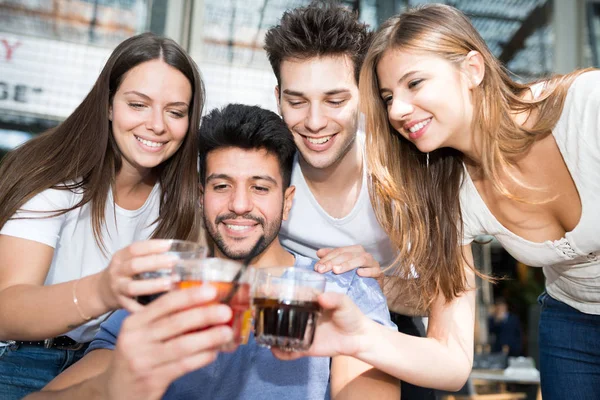 Grupo de amigos brindando bebidas — Foto de Stock