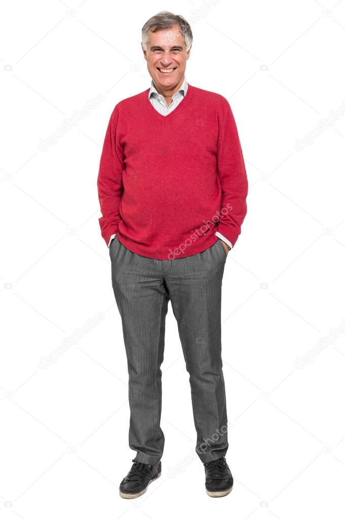 mature man isolated over white