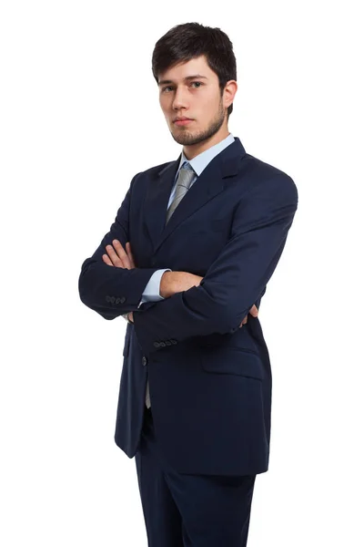 Young businessman crossed arms — Stock Photo, Image