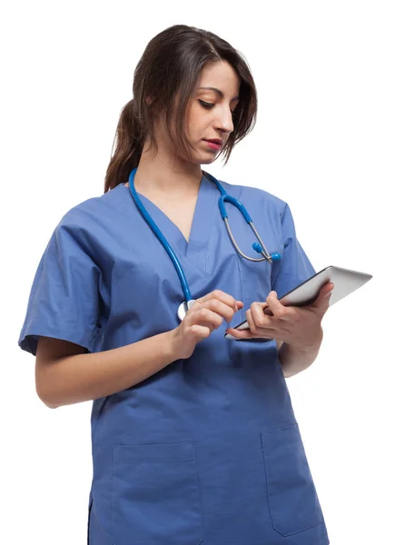 Nurse using a Tablet Stock Image