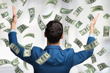 para bir yağmurda mutlu adam