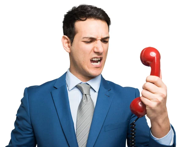 Affärsman som skrek på telefon — Stockfoto