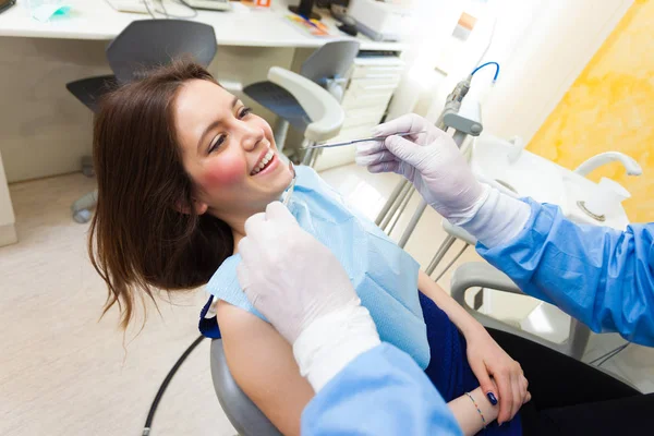 Dental treatment on a patient — Stock Photo, Image