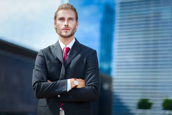 Handsome blonde male manager — Stock Photo, Image