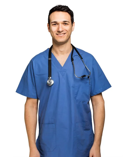 Male nurse isolated on white — Stock Photo, Image