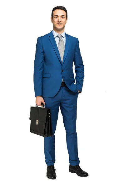 Handsome businessman with briefcase — Stock Photo, Image