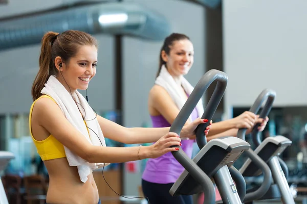 Mulheres fazendo exercício cardio — Fotografia de Stock