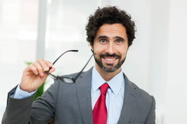 Schöner Geschäftsmann mit Brille — Stockfoto